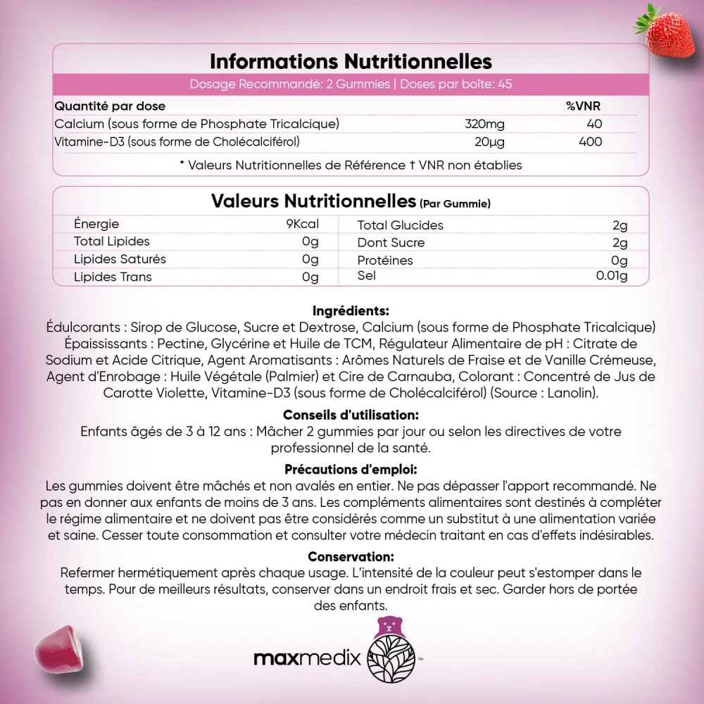 Calcium et Vitamine D3 en gummies pour enfants - Image 5