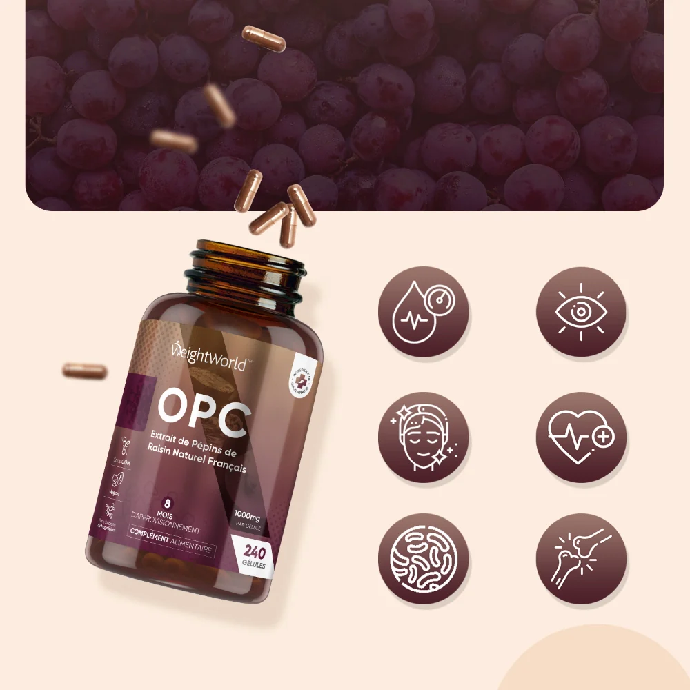 Extrait de Pépins de Raisin Français OPC 1000mg - Image 2
