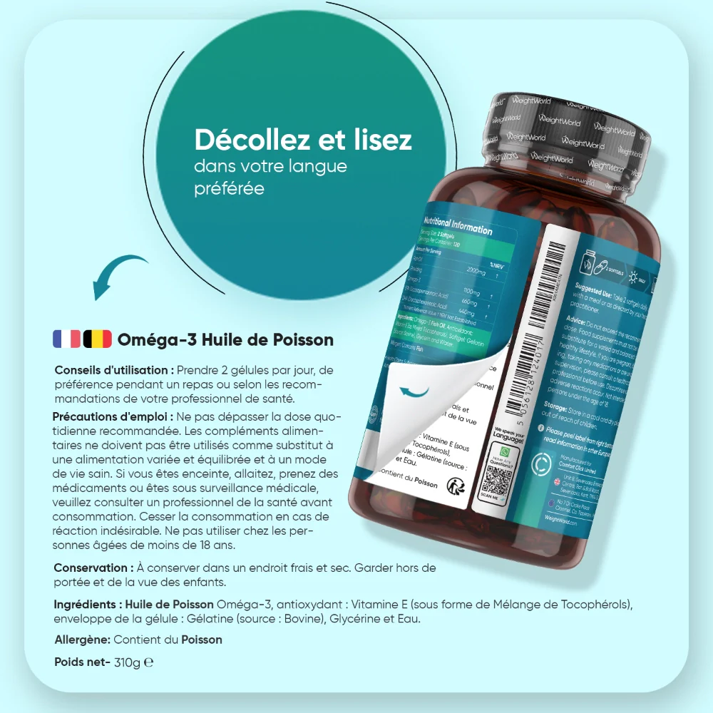 Oméga-3 Huile de Poisson en capsules molles - Image 8