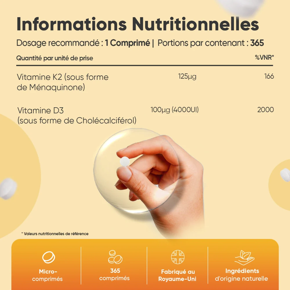 Vitamine D3 et K2 en comprimés - Image 5