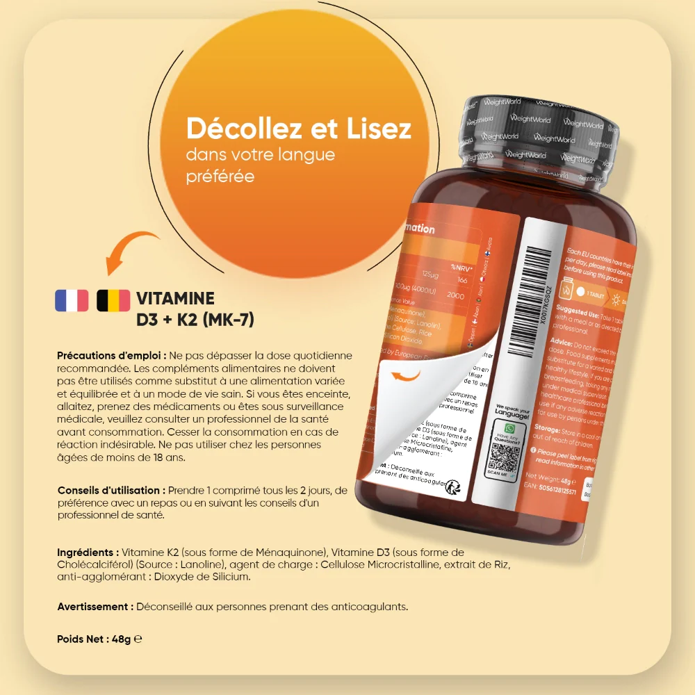 Vitamine D3 et K2 en comprimés - Image 6